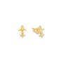 Mens Gold Plated 925 Sterling Silver Le Fleur Stud Earring, thumbnail 2 of 5