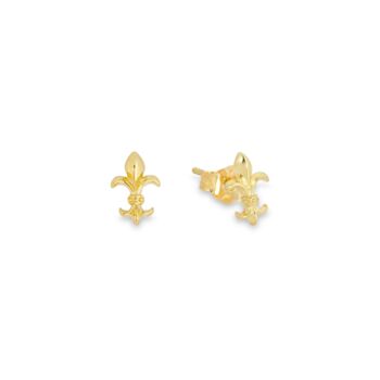 Mens Gold Plated 925 Sterling Silver Le Fleur Stud Earring, 2 of 5