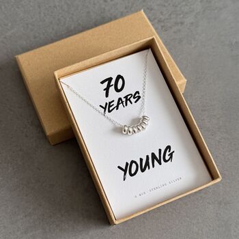 70th Birthday Necklace In Sterling Silver, 7 of 7