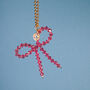 Bag Charm, Pink Crystal Bow, thumbnail 1 of 3