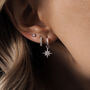 Elsa. Sterling Silver Pavé Star Hoop Earrings, thumbnail 4 of 5