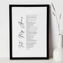 Favourite Poem, Song, Vows, Custom Text Print, thumbnail 2 of 7