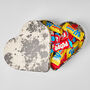 Heart Shaped Tin In Swedish Design Filled With Swedish Chocolate Tack, thumbnail 1 of 10
