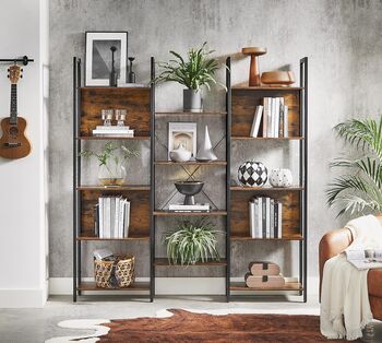 Bookcase Metal Frame Bookshelf Industrial Shelf Unit, 2 of 12