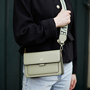 Personalised Michelle Custom Embossed Faux Leather Cross Bag, 5 of 8