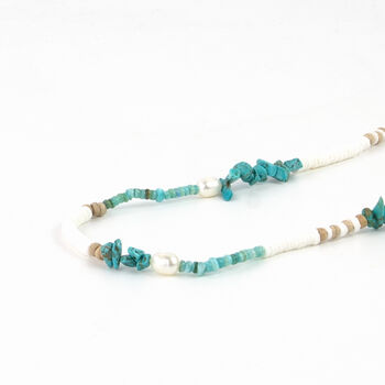 'Love Is Here' Natural Stone, Pearl And Shell Necklace, 5 of 10