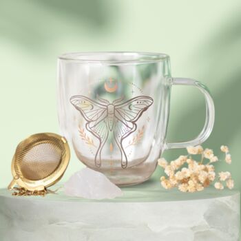 Tea Gifts Double Wall Glass Mug With Quartz Tea Infuser, 3 of 9