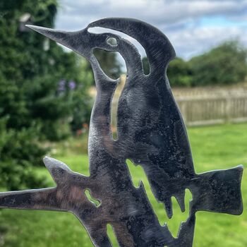 Woodpecker Metal Bird Tree Spike Garden Ornament, 4 of 5