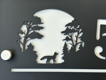 Personalised Fox In Forest Design House Acrylic Number Sign, 4 of 6