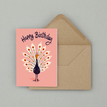 Happy Birthday Little Peacock Greetings Card, 3 of 5