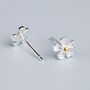 Sterling Silver Daisy Stud Earrings, thumbnail 3 of 6