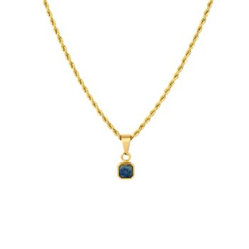 Gold Plated Micro Lapis Lazuli Stainless Steel Pendant, 7 of 12