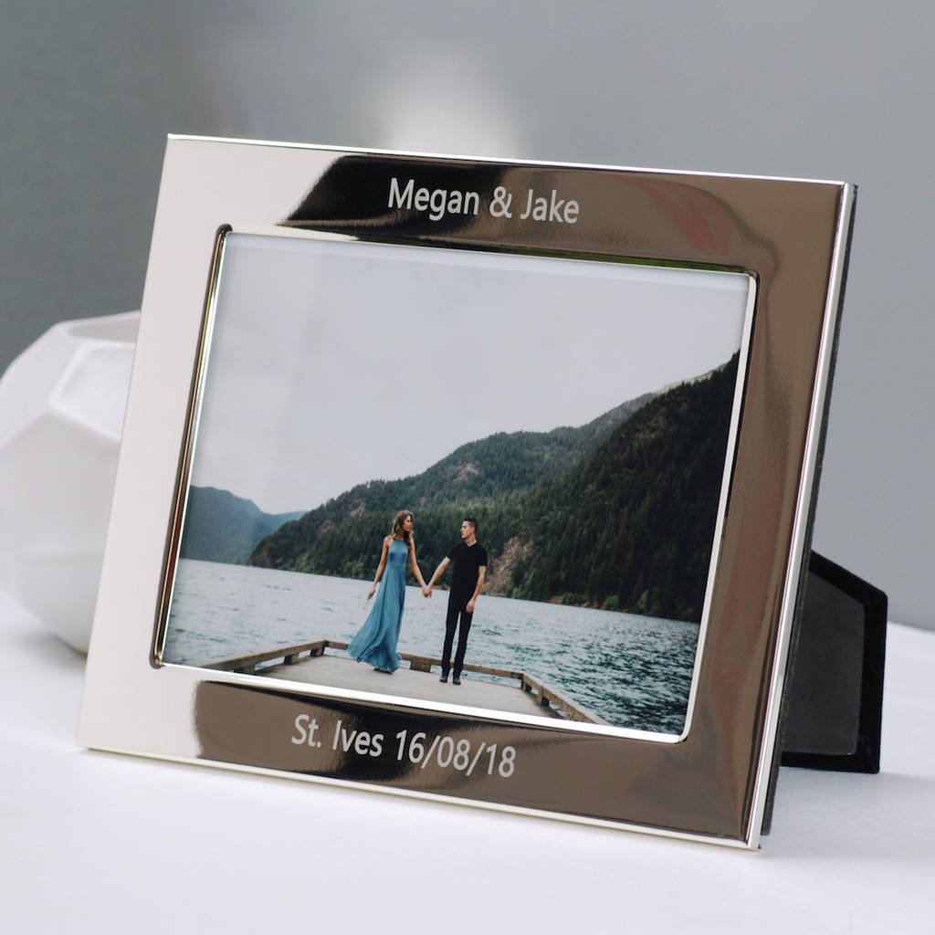 personalised silver plated photo frame by penelopetom