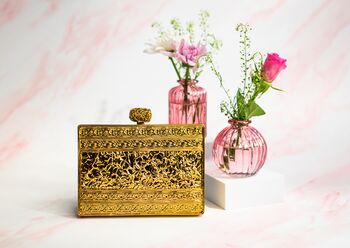 Elayna Mother Of Pearl Gold Clutch, 7 of 9