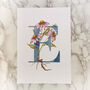 E Is For Echinacea Coloured Initial Print, thumbnail 5 of 10