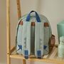 Personalised Neutral Dino Print Pocket Medium Backpack, thumbnail 3 of 4