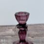 Purple Glass Candlestick, 11cm, thumbnail 2 of 3