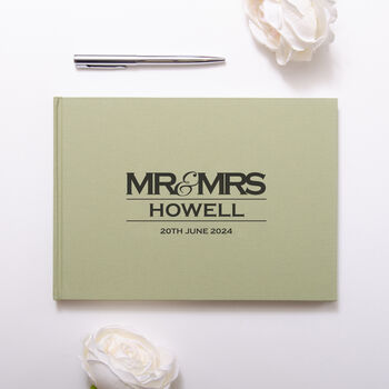 Personalised Wedding Linen Guest Book Couple Surname, 2 of 11