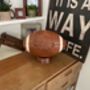 Leather American Football With Stripes And Wooden Stand, thumbnail 3 of 4