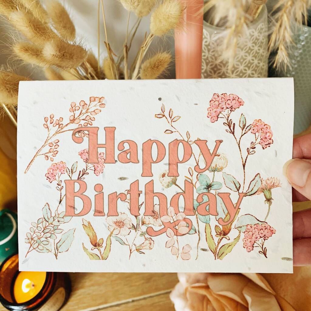 Grows Into Wildflowers Birthday Card Recycled, 1 of 2