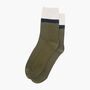 Glitter Mid Calf Ribbed Cotton Boot Socks Contrast Cuff Khaki Cream, thumbnail 2 of 3
