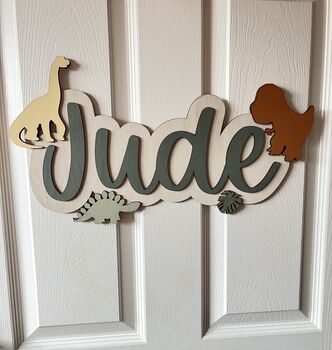 Large Wooden Name Sign For Kids Bedroom Personalised, 3 of 12