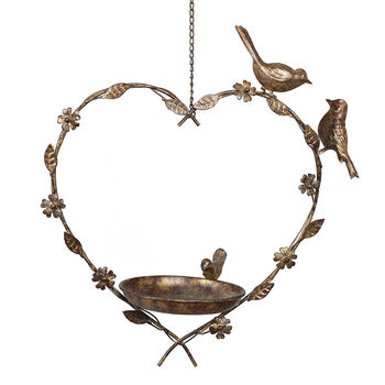 Personalised Garden Hanging Heart Bird Dish, 2 of 9