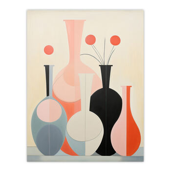 Shadow Vase Symmetry Elegant Pink Orange Wall Art Print, 6 of 6