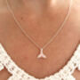 Sterling Silver Whale Tail Pendant Necklace, thumbnail 7 of 9