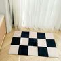 Checkerboard Doormat In Jet Black, thumbnail 1 of 4