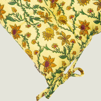 Bahar Floral Seat Pad In Yellow, 3 of 3