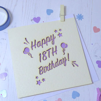 Special Age Laser Cut Birthday Card By Sweet Pea Design