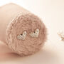 Textured Sterling Silver Love Heart Stud Earrings, thumbnail 1 of 12