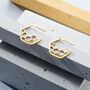 Gold Hoop Honeycomb Earrings, thumbnail 1 of 3