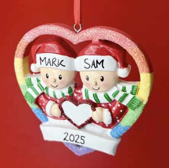 Personalised Selfie Couple Christmas Decoration, 4 of 7