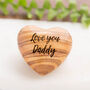 Love You Daddy Olive Wood Heart Hug Token, thumbnail 1 of 8