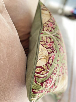 Pimpernel Aubergine William Morris 18' Cushion Cover, 3 of 6