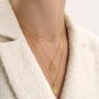 Dainty 18 K Gold Face Minimalist Necklace, thumbnail 1 of 4