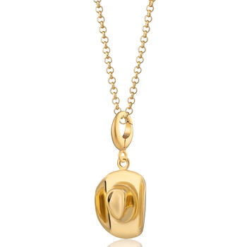 18ct Gold Cowboy Hat Charm Necklace, 3 of 6