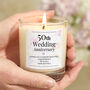50th Wedding Anniversary Gift Personalised Handmade Candle, thumbnail 1 of 6