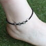 Butterfly Charm Black Beaded Nazar Slim Anklet Payal, thumbnail 1 of 3