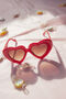 Red Chunky Oversized Heart Sunglasses, thumbnail 1 of 6