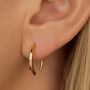 Women's 18k Gold Oval Threader Hoop Earrings, thumbnail 1 of 5