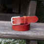 Premium Handmade Mens Leather Belt Red 35mm Wide, thumbnail 9 of 9