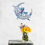 Metal Fairy Wall Art Crescent Moon And Filigree Wing Design, thumbnail 2 of 10