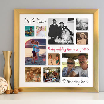 Personalised Ruby Wedding Anniversary Photo Collage, 3 of 8