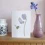 Sweet Pea And Bee Any Occasion Greetings Card, thumbnail 2 of 8