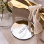 Personalised Circle Mirror Silver Wedding Place Setting, thumbnail 4 of 4