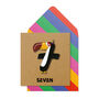 Handmade Kids Toucan 7th Birthday Personalised Greeting Card, thumbnail 1 of 5