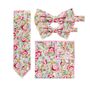 Wedding 100% Cotton Flower Print Tie Pink, thumbnail 2 of 5